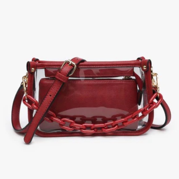 Jen&Co Handbags - Jen & Co Jessica Vegan Clear Crossbody Bag